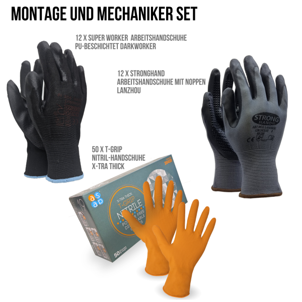 Montage- & Mechaniker-Handschuh-Set